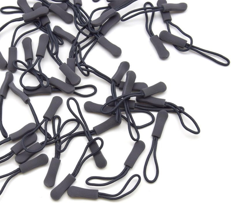 Ruidee 50 Pieces Zipper Pulls Zipper Tabs Zipper Pull Cord Extender Replacement Zipper Pulls for Backpacks, Jackets, Luggage, Purses, Handbags（Dark Grey） - Image 5